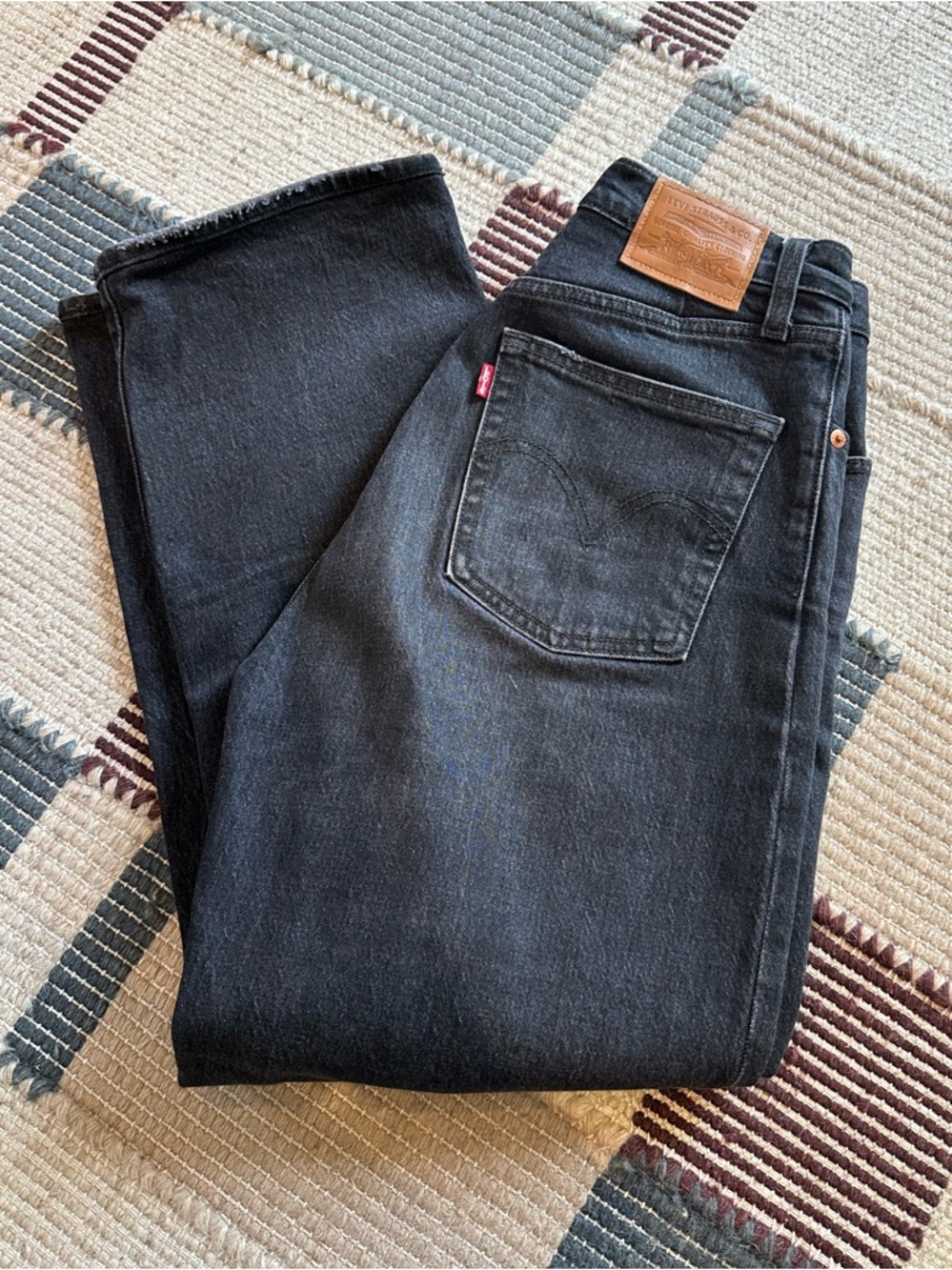 Levi's Dark Wash Ribcage Straight-Leg Jeans